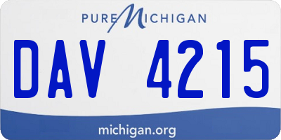 MI license plate DAV4215