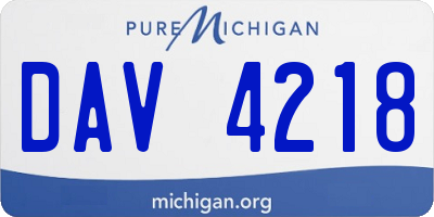 MI license plate DAV4218