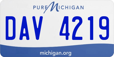 MI license plate DAV4219