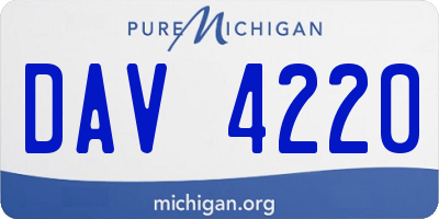 MI license plate DAV4220