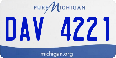 MI license plate DAV4221