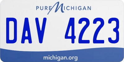 MI license plate DAV4223