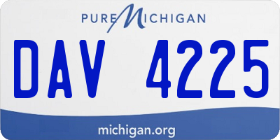 MI license plate DAV4225