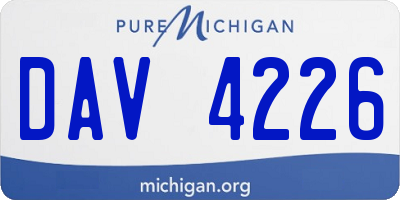 MI license plate DAV4226