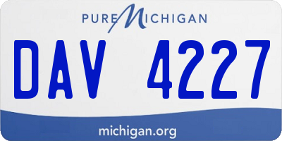 MI license plate DAV4227