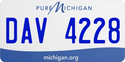 MI license plate DAV4228