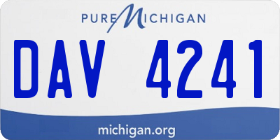 MI license plate DAV4241