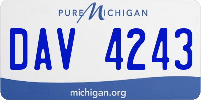 MI license plate DAV4243