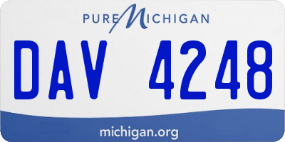 MI license plate DAV4248