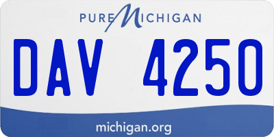 MI license plate DAV4250