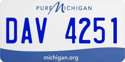 MI license plate DAV4251