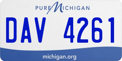 MI license plate DAV4261