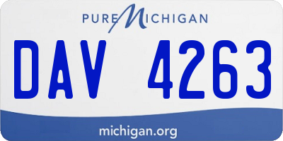 MI license plate DAV4263