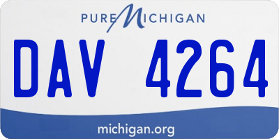 MI license plate DAV4264