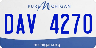 MI license plate DAV4270