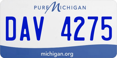 MI license plate DAV4275