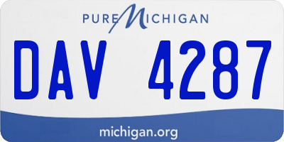 MI license plate DAV4287