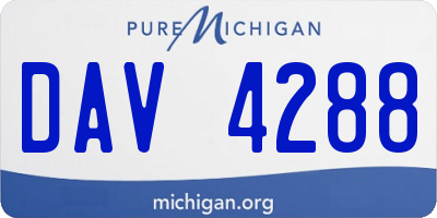 MI license plate DAV4288