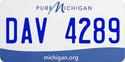 MI license plate DAV4289