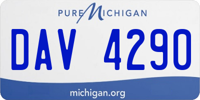 MI license plate DAV4290