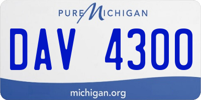 MI license plate DAV4300