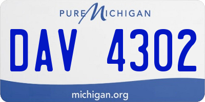MI license plate DAV4302