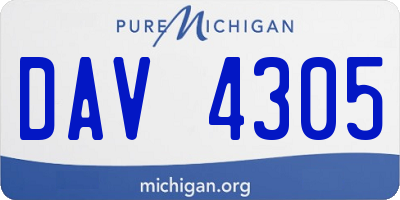 MI license plate DAV4305