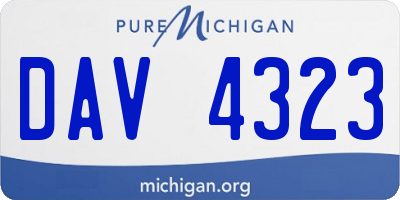 MI license plate DAV4323