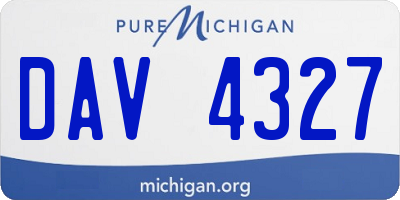 MI license plate DAV4327