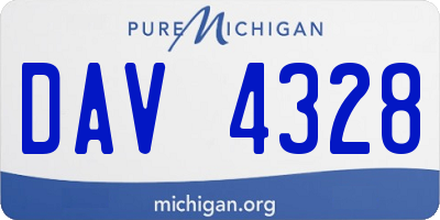 MI license plate DAV4328