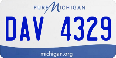 MI license plate DAV4329