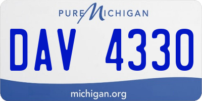 MI license plate DAV4330