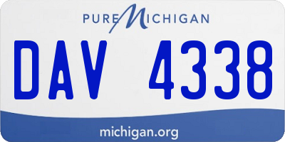 MI license plate DAV4338