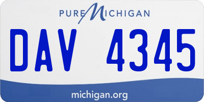 MI license plate DAV4345