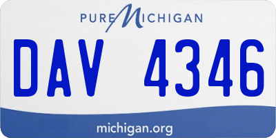 MI license plate DAV4346