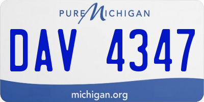 MI license plate DAV4347