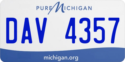 MI license plate DAV4357