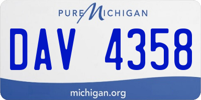 MI license plate DAV4358
