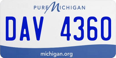 MI license plate DAV4360