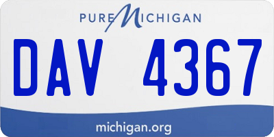 MI license plate DAV4367