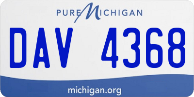 MI license plate DAV4368