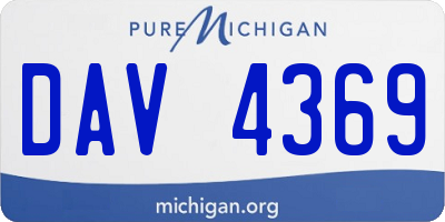 MI license plate DAV4369