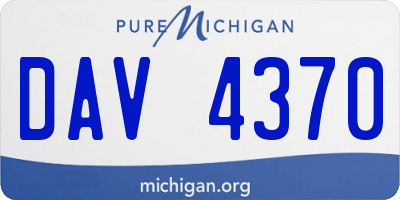 MI license plate DAV4370