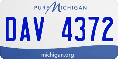 MI license plate DAV4372