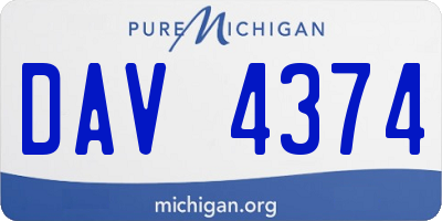 MI license plate DAV4374