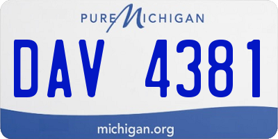 MI license plate DAV4381