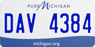 MI license plate DAV4384