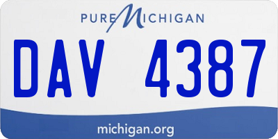 MI license plate DAV4387