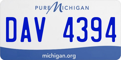 MI license plate DAV4394