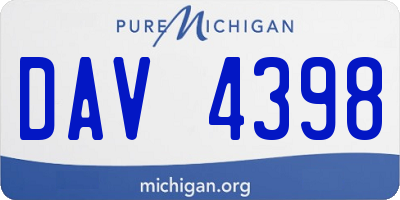 MI license plate DAV4398